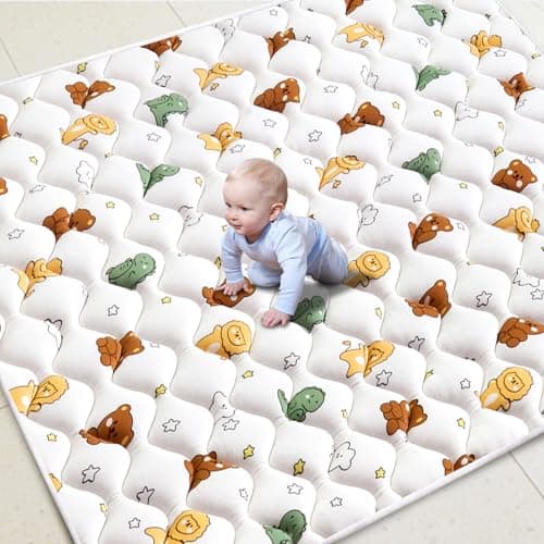 Premium Foam Baby Play Mat for Floor 79" X 71", Extra Large Soft Thicker Activity Playmats for Babies, Toddlers, Infants, Play & Tummy Time, Foldable & Machine Washable Baby Crawling Mat - Image 1