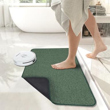 Bath Mat,Ultra Thin Bathroom Rugs,Rubber Bath Mats for Bathroom,No Slip Bath Rugs,Quick Dry,Machine Washable,Low Pile,Absorbent,Shower Outside,Sink,Home Decor Accessories.Green,1'8"x2'8"(20x32inch) - Image 6