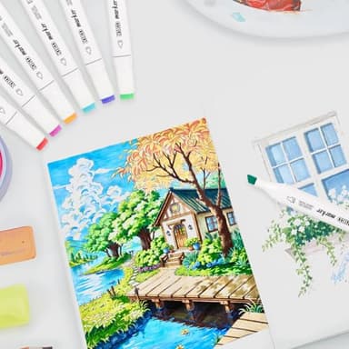 XIEED 120 Colors Premium Alcohol Markers, Alcohol Markers Set with Adjustable Shoulder Strap for Beginners & Artists in Coloring or Sketching - Image 4