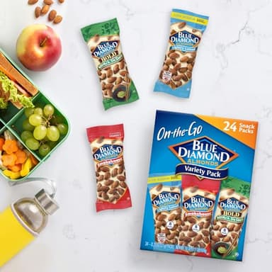Blue Diamond Almonds Snack Nut Variety Pack for Kids, Office, School, On-the-go, 0.75 oz Gluten Free Individual Packs, Wasabi & Soy Sauce, Lightly Salted, and Smokehouse (Pack of 6,144 Count Total) - Image 7