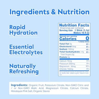 Nectar Hydration Packets - Electrolytes Powder Packets - Sugar Free & 0 Calorie - Organic Fruit Liquid Daily IV Electrolytes Powder for Dehydration Relief & Rehydration (Tropical Variety 30 Pack - Image 6