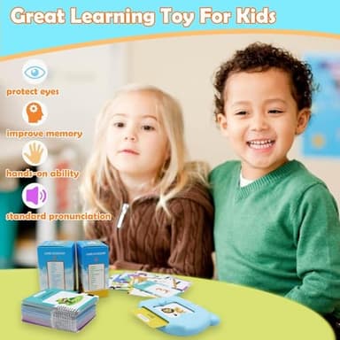 MAYAPHILOS 224 Words Brazil Portuguese and English Talking Flash Cards for Toddlers, Autism Sensory Toys, Portuguese Language Learning Educational Montessori Speech Therapy Toys Gifts for Kids - Image 4