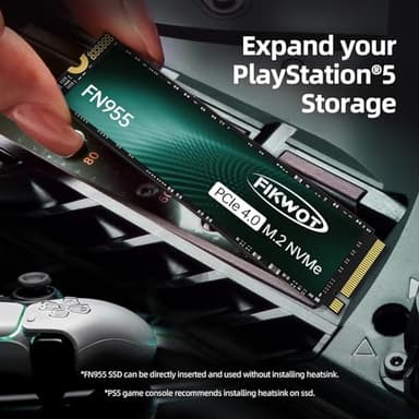 Fikwot FN955 1TB NVMe SSD M.2 2280 PCIe Gen4x4, Up to 7300MB/s, 3D NAND TLC Flash Internal Solid State Drive, Configure SLC Cache, Storage and Memory Expansion for PS5 Laptop Desktop - Image 3