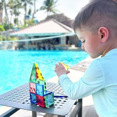 CreateOn Crayola Mini Magnetic PIP-Tiles, Building Set for Kids, Magnetic Building Toys for Kids, STEM Travel Toys for Boys and Girls Ages 3+, 42-Piece Set (Bold) - Image 6