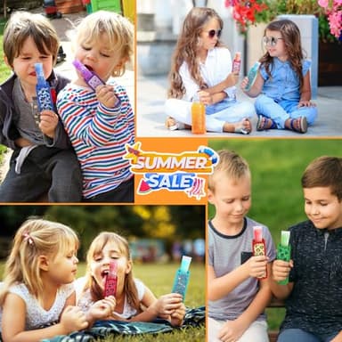 Freezer Pop Bags Set Including 50 Disposable Ice Popsicles Molds 2 Popsicle Holders for Kids, Popsicle Bags With Zip Seals for Healthy Snacks, Yogurt Tubes, Juice Fruit Smoothies Popsicle Mold - Image 6