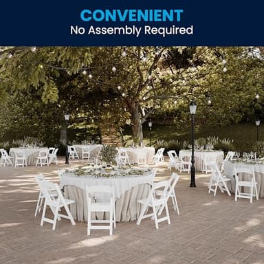 Flash Furniture Hercules Series Folding Chair - White Resin - Set of 4 800LB Weight Capacity Comfortable Event Chair - Light Weight Folding Chair - Image 12