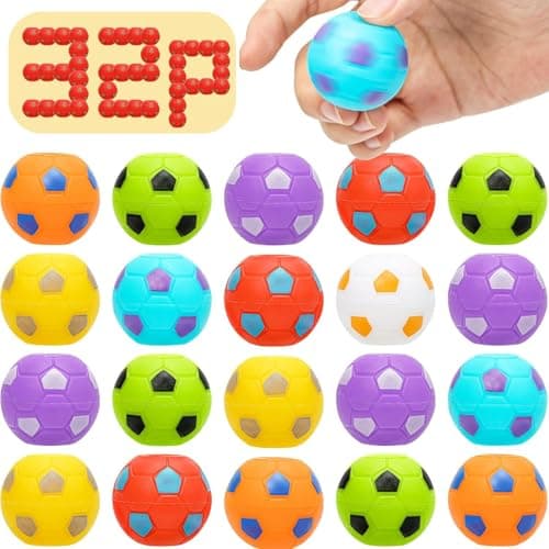 AZEN 32 Pcs Soccer Party Favors for Kids 4-8 8-12, Mini Fidget Spinners Soccer Ball Toys, Goodie Bags Stuffers for Birthday Party, Treasure Box Toys for Classroom, Return Gifts for Kids - Image 1