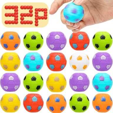AZEN 32 Pcs Soccer Party Favors for Kids 4-8 8-12, Mini Fidget Spinners Soccer Ball Toys, Goodie Bags Stuffers for Birthday Party, Treasure Box Toys for Classroom, Return Gifts for Kids - Image 1
