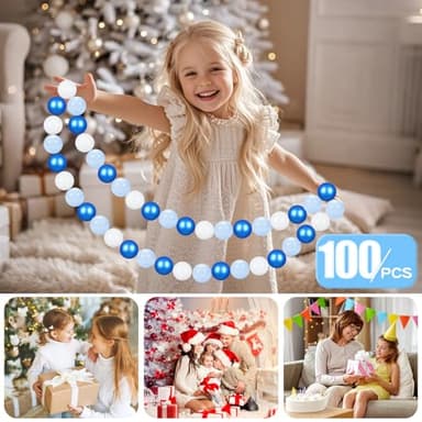GOGOSO Ball Pit Balls for Toddler, Baby Plastic Playballs Kids Soft Pastel Pelotas Non-Toxic BPA-Free Pearl Blue+Light Blue+White 100 Balls - Image 3