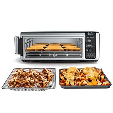 Ninja Digital Air Fry Countertop Oven, 8-in-1 Functionality, 1800W, Flip-Up Design, XL Capacity, Air Fry Basket, Wire Rack & Crumb Tray, Silver, SP101 - Image 1