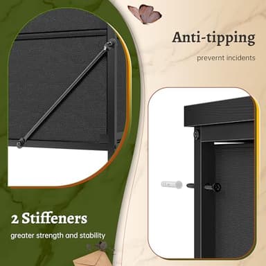 EnHomee 51" H Dresser with 15 Drawers Dresser for Bedroom with Charging Station & LED Lights & Hutch Sturdy Fabric Bedroom Dressers, Steel Frame, Wood Top, Rustic Brown, 51.2" H x 39.3" W x 11.8" D - Image 6