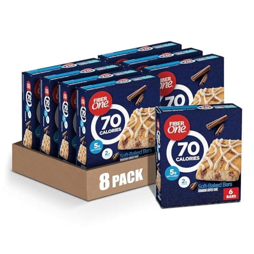 Fiber One 70 Calorie Soft-Baked Bars, Cinnamon Coffee Cake, 6 Bars, 5.34 oz (Pack of 8) - Image 1