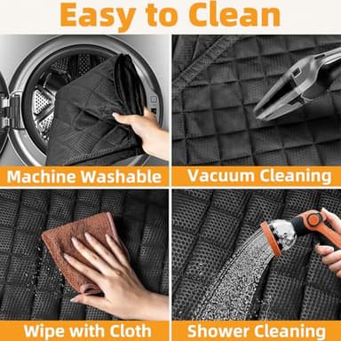 NYLSYT Dog Car Seat Cover for Back Seat, Dog Seat Covers Pet Rear Seat Cover, Waterproof Car Bench Seat Protector, Interior Backseat Covers Mat for Cars, SUVs and Vans (Black, 52"x48") - Image 8