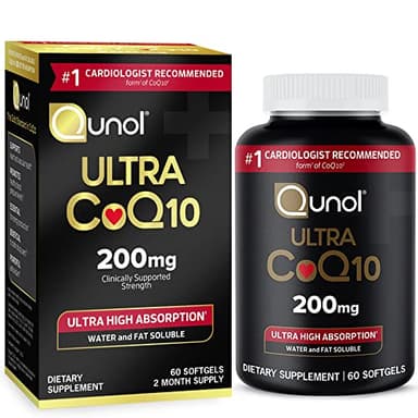 Qunol CoQ10 200mg Softgels, Ultra CoQ10 - Ultra High Absorption Coenzyme Q10 Supplements - Antioxidant Supplement for Vascular and Heart Health & Energy Production - 2 Month Supply - 60 Count - Image 1