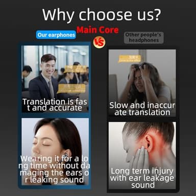 Translation Earbuds Real Time, 3 in 1 Language Translator Earbuds in Real Time 144 Languages & Accents, Translation Headphones Wireless Bluetooth, Ai Translating Earbuds (Diamond Black, 1 Pack) - Image 7