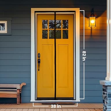 Flux Phenom Magnetic Screen Door - Bugs Out, Breeze in - 9min Install Auto-Sealing Heavy Duty Double Stitched Mesh, 52 Magnets, Hands Free Sliding & Patio Doors Net, Pet & Kid Friendly, 38 x 82 Inch - Image 2