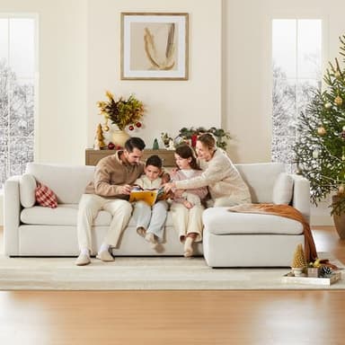 CHITA Oversized Modular Sectional Sofa, FSC Certified L Shaped Sectional Couches for Living Room, 112 inch Width,4 Seat Modular Sofa with Storage Ottoman, Linen - Image 7