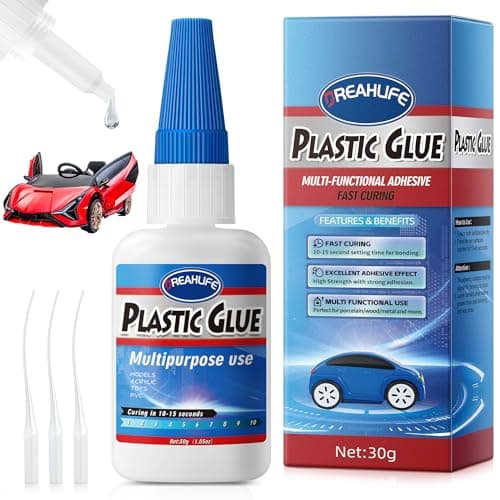 Super Glue for Plastic Repair, 30g Plastic Glue Strong Adhesive, Heavy Duty Glue for Acrylic, PLA, Toys, Car, Acrylic, ABS, PVC, Tube, DIY Kits, Vinyl, Nylon - Image 1