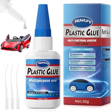 Super Glue for Plastic Repair, 30g Plastic Glue Strong Adhesive, Heavy Duty Glue for Acrylic, PLA, Toys, Car, Acrylic, ABS, PVC, Tube, DIY Kits, Vinyl, Nylon - Image 1