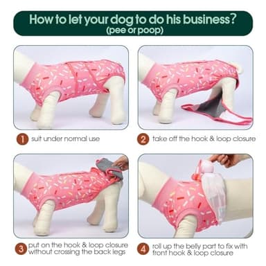 Kuoser Dog Surgery Recovery Suit, Recovery Suit for Female Male Dogs, Dog Onesie After Surgery Spay Neuter, Anti-Licking Pet Surgical Recovery Snugly Suit, Bodysuit for Abdominal Wounds Skin Disease - Image 6