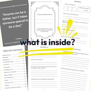 XKFCFC Gifts for Dad Birthday from Daughter Son - Dad I Want to Know Your Life Story Journal (Hardcover): Gifts for Man, Sentimental Gifts for Thanksgiving Day, Fathers Day & Christmas - Image 3