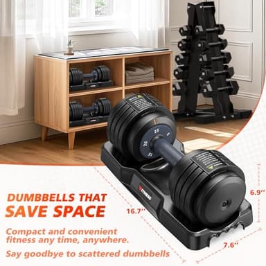 Rendpas Adjustable Dumbbells Set of 2, Select Weight Dumbbell Set, 5 in 1 Free Dumbbell Set with Anti-Slip Texture Handle, Weight Set For Home Gym Suit both Men and Women - Image 7