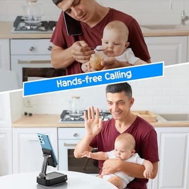 TechGlow Foldable Cellphone Stand with Bluetooth Speaker Power Bank 360° Rotatable Phone Stand Birthday Gifts for Men Women Mother Father Cool Tech Gadgets - Image 6