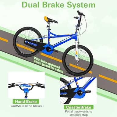 WEIZE Kids Bike, 20 Inch Children Bicycle for Boys Girls Ages 6-12 Years Old, Rider Height 48-60 Inch, Coaster Brake, Multiple Color Options - Image 3