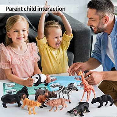 EnAuRoL 31 Pcs Safari Animals Figures Including 24 Realistic Jungle Playset Toys Zoo Animals for Toddlers 3+ Years Old Ideal Gift for Boys and Girls - Image 6