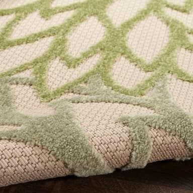 Nourison Home Aloha Indoor/Outdoor Ivory Green 7'10" x 10'6" Area Rug, Easy-Cleaning, Non Shedding, Bed Room, Living Room, Dining Room, Backyard, Patio, Deck (8x11) - Image 9
