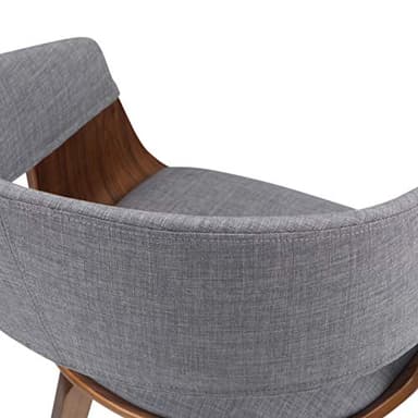 SIMPLIHOME Lowell Dining Chairs - Upholstered Walnut Finish Bentwood Frame and Linen-Style Fabric Kitchen Chair in Light Grey, Modern Dining Room Seating with Curved Back and Padded Seat - Image 6