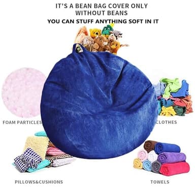 Stuffed Animal Storage Bean Bag Chair Cover (No Filler) Washable Ultra Soft Corduroy Bean Bag Cover for Organizing Plush Toys or Textile, Sack Bean Bag for Adults, Teens - Image 4
