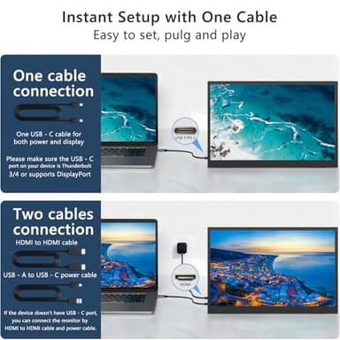 2.5K Portable Monitor 15.6inch UHD 2560 * 1680 for Laptop, 100% sRGB 500nits HDR IPS External Display w/Smart Cover & VESA Mount, USB-C HDMI Travel Second Screen for PC Mac Phone Xbox PS5 - Image 3