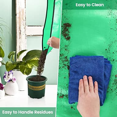 Repotting Mat for Indoor Plant Transplanting Control Mess, 26.8"X26.8" Waterproof Succulent Potting Mat Square Planting Tray Soil Change Mat Gardening Gifts for Plant Lovers - Image 6