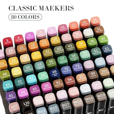 WELLOKB Alcohol Markers, 80 Colors Dual Brush Tip Permanent Art Markers, Coloring Marker, for Book Painting Card Making, Christmas gift for Adults Kids 8-12 - Image 7