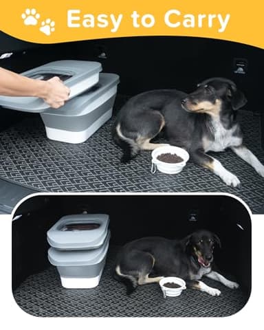 DDMOMMY 10-13 Lbs Dog Food Stroage Container, Collapsible Dog Food Containers with Airtight Lid, Pet Food Scoop and Silicone Dog Bowl, Pet Food Storage Container Dry Food for Dog, Cat and Other Pets - Image 6