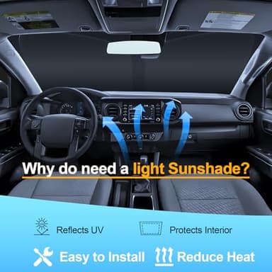 Windshield Sun Shade for 2011-2018 VW Jetta Compatible Accessories-4 Layers Custom Fit Foldable Front Window Sunshade Sun Visor Protector, Block UV Rays Keep Your Car Cooler - Image 2