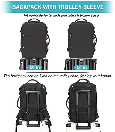 Carry On Backpack, 42L Flight Approved Travel Backpack for Men Women,Airline Approved Gym Backpack Waterproof Business Laptop Daypack Laptop Backpack,Casual Daypack for Business Weekend Hiking - Image 6