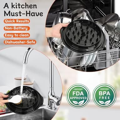 Chicken Shredder Tool Twist Large with Brush, 10" Pro Visible Kitchen Meat Shredder Grinder Machine, Strong Anti-Slip Base, Ergonomic Handle, BPA Free, Suitable for Steak Pork Chicken Breast (Black) - Image 6