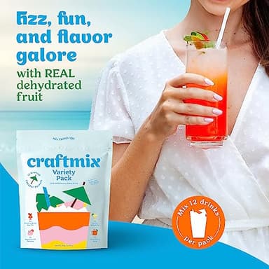 Craftmix Variety Pack, Makes 12 Drinks, Skinny Cocktail Mixers, Mocktails Non-Alcoholic Drinks - Made With Real Fruit - Vegan Low-Carb, Low-Sugar, Non-GMO, Dairy Free, Gluten Free, Easy to Mix - Image 8