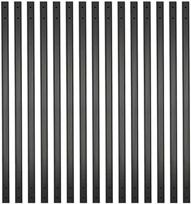 Myard 38 Inches Grooved Traditional Rectangle Aluminum Deck Balusters Furniture with Screws for Wood Composite Facemount Railing, Classic Geometric Style (50-Pack, Matte Black - Image 2