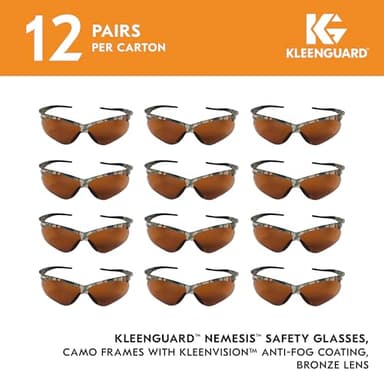 KLEENGUARD V30 Nemesis Safety Glasses (19644), Bronze Lenses with Camo Frame, 12 Pairs / Case - Image 2