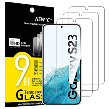 NEW'C 3 Pack Designed for Samsung Galaxy S23 Screen Protector Tempered Glass, Anti Scratch, Bubble Free, Ultra Resistant - Image 1