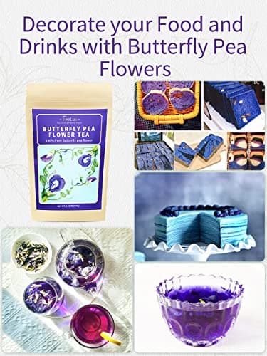 TeeLux Butterfly Pea Flower Tea, Non-GMO, Natural, Premium Dried Butterfly Pea Flower for Blue & Purple Drinks and Food Coloring, 3.5 Oz - Image 5