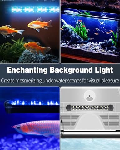 Pawfly 5 W Aquarium LED Light 8 Inch 24/7 Fish Tank Light with Full Spectrum Brilliant White Blue Red Green Lights Multi-Colored LEDs with D/N Mode Single Color Effects Timer and Adjustable Brightness - Image 8