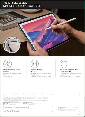 ESR Paper-Feel Magnetic Screen Protector for iPad Pro 11 Inch (M5/M4) 2025/2024, Write and Draw Like on Paper, Detachable and Reusable, Compatible with Tempered Film, Matte Finish - Image 11