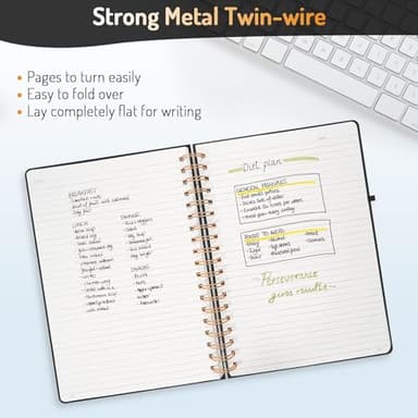 Forvencer Lined Spiral Journal Notebook with 300 Numbered Pages, B5 College Ruled Thick Journals for Writing with 100GSM Paper, Hardcover Notebooks with Contents for Work, School,olive green - Image 3