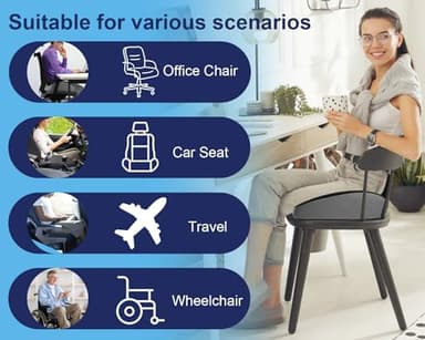 Premium Orthopedic Seat Cushion,X Large Breathable Office Chair Cushion - Enhanced Hip & Tailbone Support,Pressure Relief Sciatica & Leg Relief Let 8+ Hour Sitting Comfort, for Office/Game/Wheelchair - Image 8