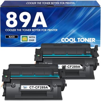 89A Black Toner Cartridge 2 Pack Compatible Replacement for HP 89A CF289A 89X CF289X (with Chip) for Enterprise M507 M507n M507dn M507x MFP M528dn M528f M528c M528z M528 Series Printer - Image 1