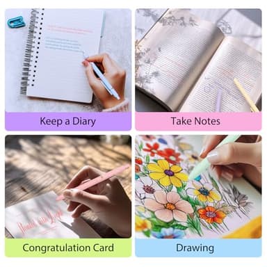 FIOVER Colorful Gel Pens - 6Pcs 0.7mm Multi-Colored Pens, Smooth Writing Coloring Journaling Supplies for Note Taking, Cute Aesthetic Office School Supplies(6Pcs-Morandi Colorful) - Image 7